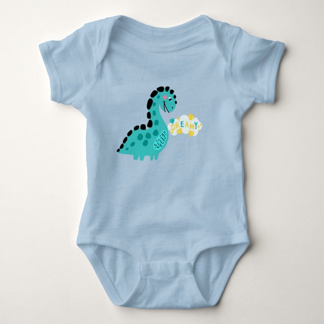 Dreamy Dinosaur Baby Bodysuit Baby Strampler (Vorderseite)