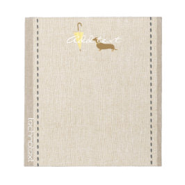 Dreamy Dog Walker Linen Look Hinzufügen Text Päckc Notizblock