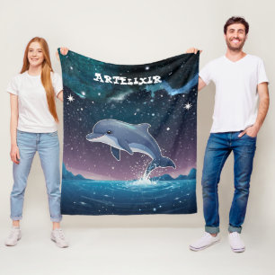 Dreamy Dolphin Print Fleecedecke