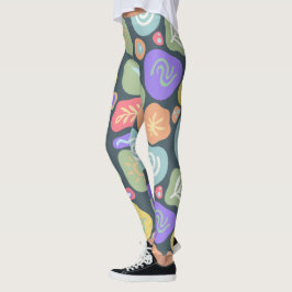 Dreamy Doodles - Vibrant Boho Nature Motif Design Leggings