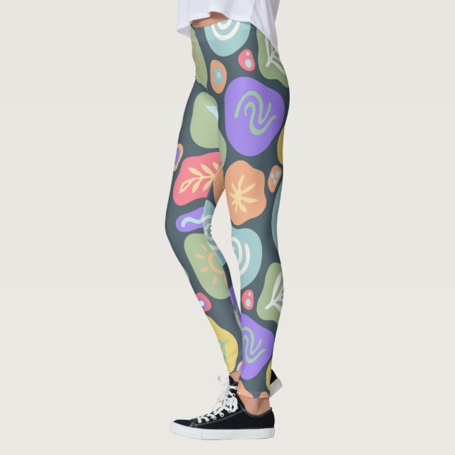 Dreamy Doodles - Vibrant Boho Nature Motif Design Leggings (Links)