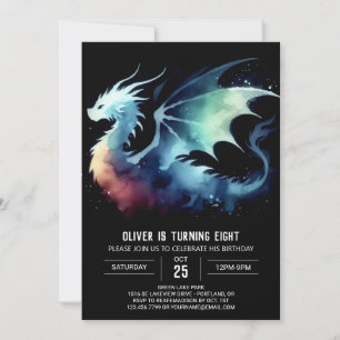 Dreamy Dragon Birthday Digital Einladung