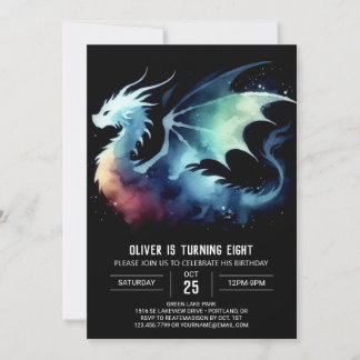 Dreamy Dragon Birthday Digital Einladung