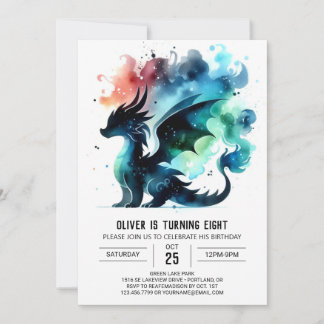 Dreamy Dragon Birthday Digital Einladung