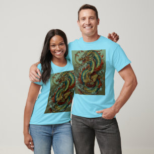 Dreamy Dragon Watercolor T-Shirt Design