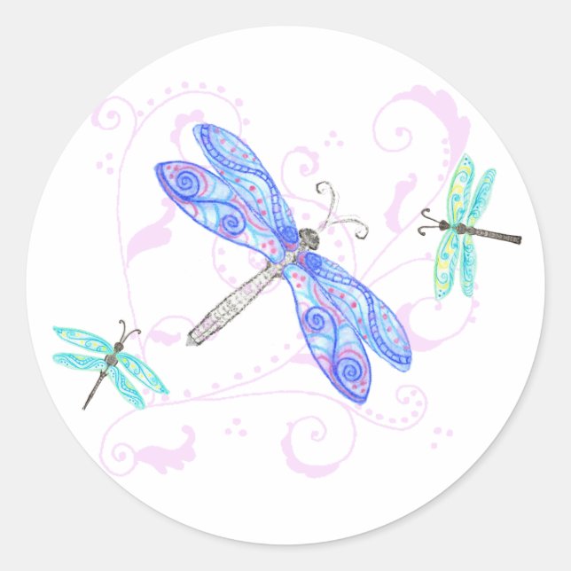 Dreamy Dragonflies Sticker (Vorderseite)