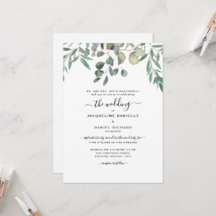 Dreamy Eucalyptus Foliage Einfach moderne Hochzeit Einladung