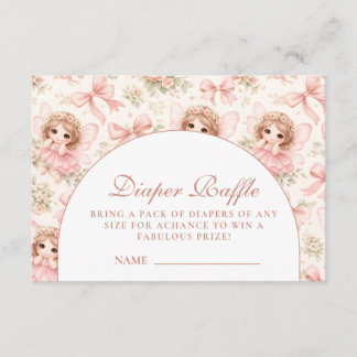 Dreamy Fairy Garden Baby Shower Diapper Raffle Begleitkarte
