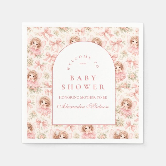 Dreamy Fairy Garden Baby Shower Serviette (Vorderseite)