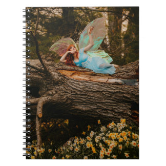 Dreamy Fairy on Fallen Tree - Notebook Notizblock