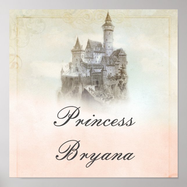 Dreamy Fairy Tale Storybook Burg Party Banner Poster (Vorne)