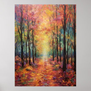Dreamy Fall Forest Walk Kunst, Dichtung und Musik Poster