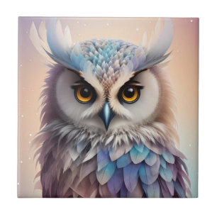 Dreamy Fantasy Owl Soft Pastellfarben Fliese