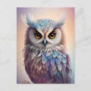 Dreamy Fantasy Owl Soft Pastellfarben Postkarte