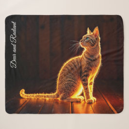 Dreamy feline art gold cat portrait schöne Haustie Sherpadecke