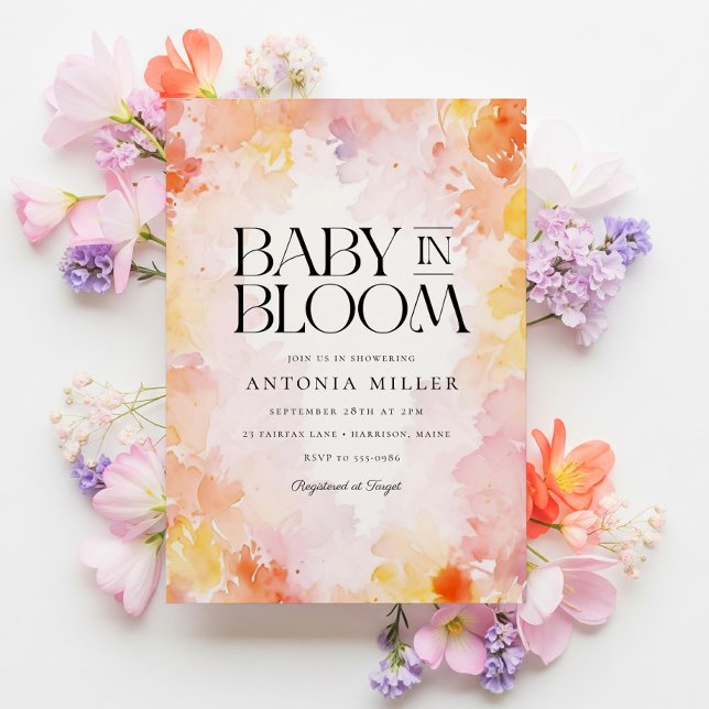 Dreamy Floral Baby in Bloom Baby Shower Einladung (Von Creator hochgeladen)
