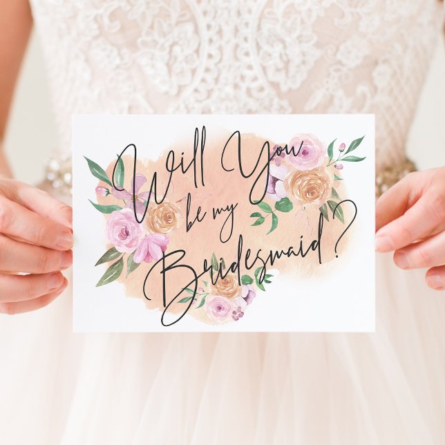 Dreamy Floral Bridesmaid Card Einladung (Von Creator hochgeladen)