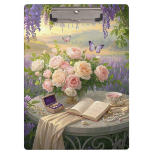 Dreamy Floral Heiligtum gebadet goldene Stunde Lic Klemmbrett