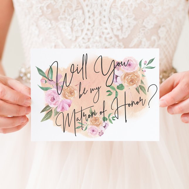 Dreamy Floral Matron of Honor Card Einladung (Von Creator hochgeladen)