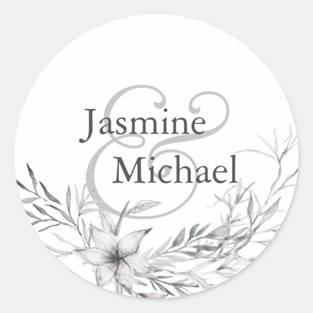 Dreamy Floral | Personalisierter Rundaufkleber Runder Aufkleber (Vorderseite)