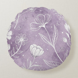 Dreamy Floral Round Accent Pillow Rundes Kissen