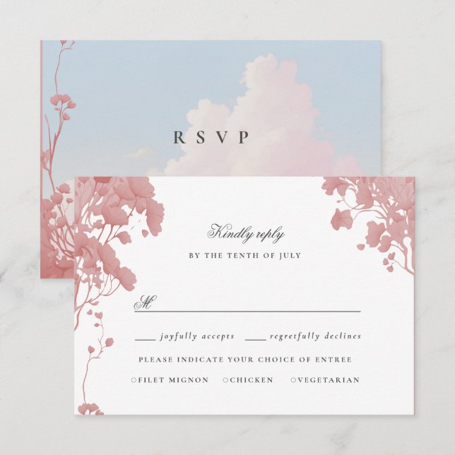 Dreamy floral Storybook rsvp Karte (Vorne/Hinten)