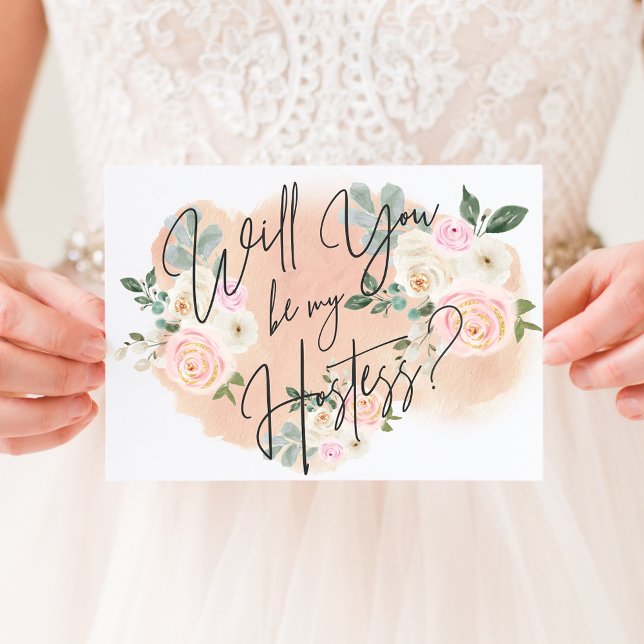 Dreamy Floral V2 Hostess Card Einladung (Von Creator hochgeladen)