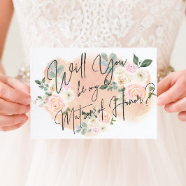 Dreamy Floral V2 Matron of Honor Card Einladung