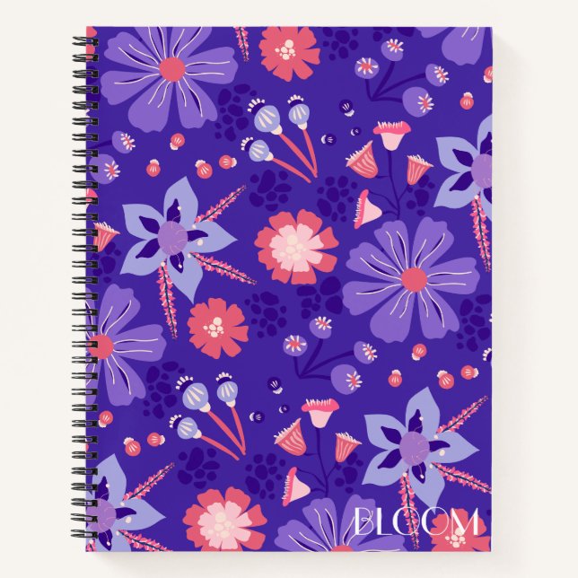 Dreamy Florals Lined Journal - Arbeit, Studie, Ide Notizbuch (Vorderseite)