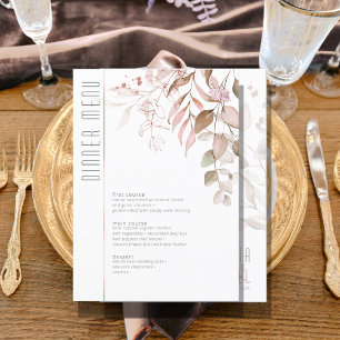 Dreamy Foliage Mariage Menu V2 Blush Pink ID817