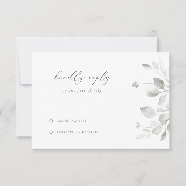 Dreamy Foliage RSVP-Karte RSVP Karte (Vorderseite)