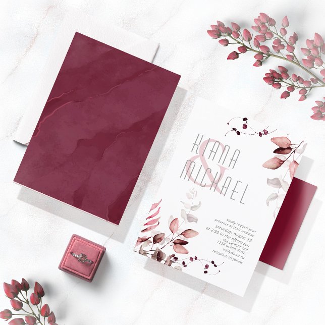 Dreamy Foliage Wedding Burgundy ID817 (Von Creator hochgeladen)