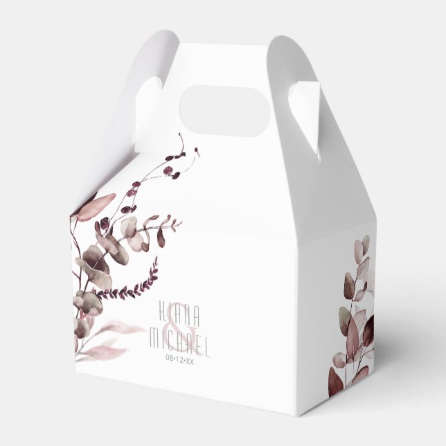 Dreamy Foliage Wedding Burgundy V2 ID817 Geschenkschachtel (Vorderseite)