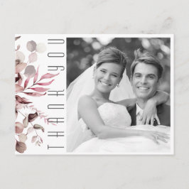Dreamy Foliage Wedding Danke Burgundy ID817 Ankündigungspostkarte