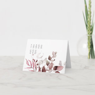 Dreamy Foliage Wedding Danke Burgundy ID817 Karte