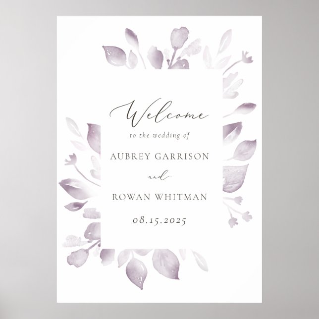 Dreamy Foliage Wedding Welcome Poster (Vorne)