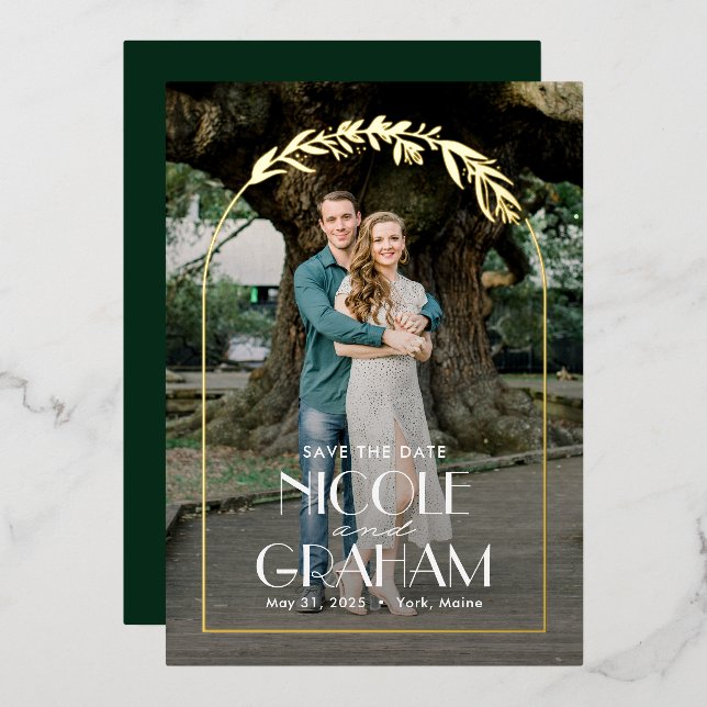 Dreamy Frame FOIL Wedding Enregistrer La Carte Dat (Recto/Verso)