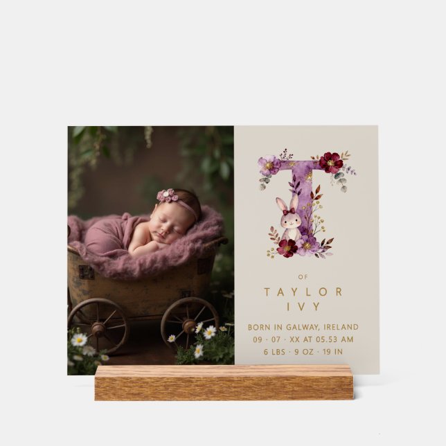 Dreamy Funny Bunny Romantic Floral T Initial (Recto)