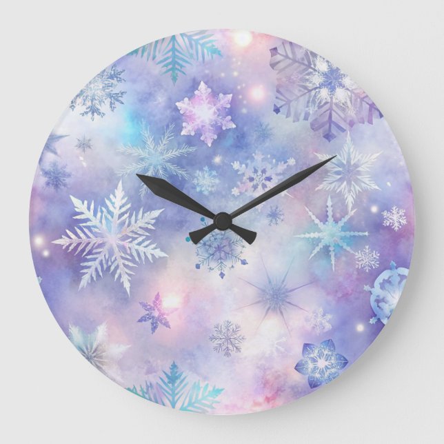 Dreamy Galaxy Star Wall Clock Große Wanduhr (Vorderseite)