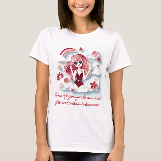 Dreamy Girl in Liebe mit Leben T-Shirt (Vorderseite)