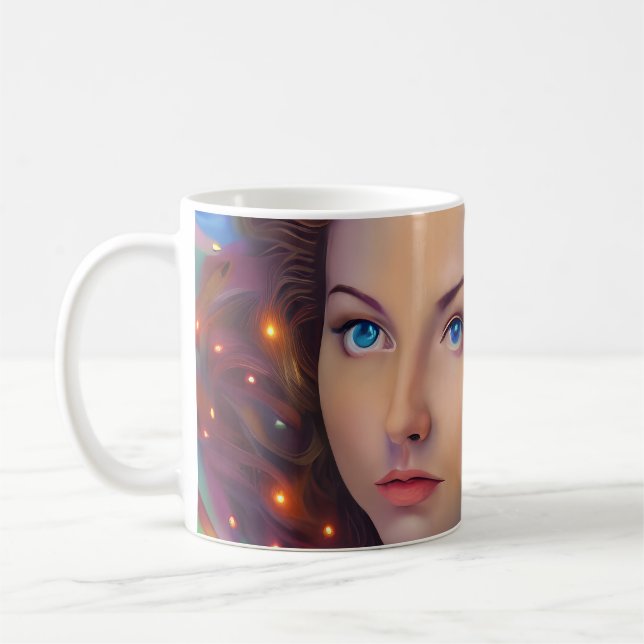 Dreamy Girl mit Rainbow Lights Kaffeetasse (Links)
