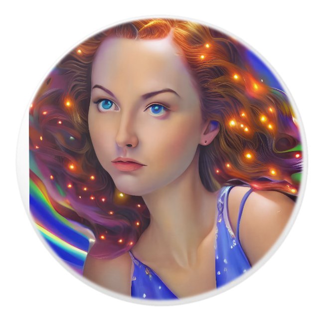 Dreamy Girl mit Rainbow Lights Keramikknauf (Vorderseite)
