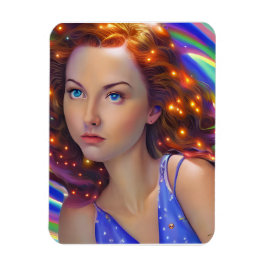 Dreamy Girl mit Rainbow Lights Magnet