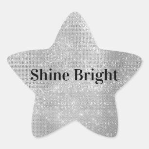 Dreamy Glitzy Silver Sparkle Stern-Aufkleber