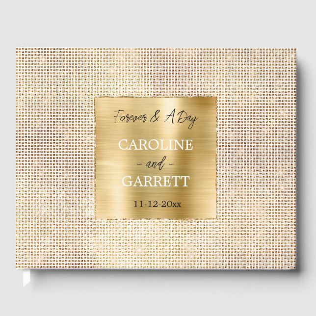 Dreamy Glitzy White Glam Sparkle Wedding Gästebuch (Vorderseite)