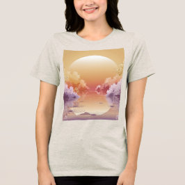 Dreamy Gold Sunset Illustration T - Shirt