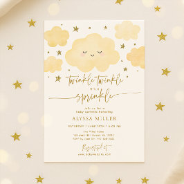 Dreamy Gold Twinkle Star Cloud Baby Sprinkle Einladung