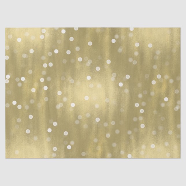 Dreamy Gold und White Confetti Bokeh Wedding Seidenpapier (Vorderseite)
