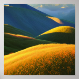 Dreamy Golden Hills Poster