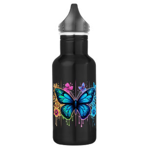 Dreamy Gradient Wings: Ein Schmetterling in Pastel Edelstahlflasche